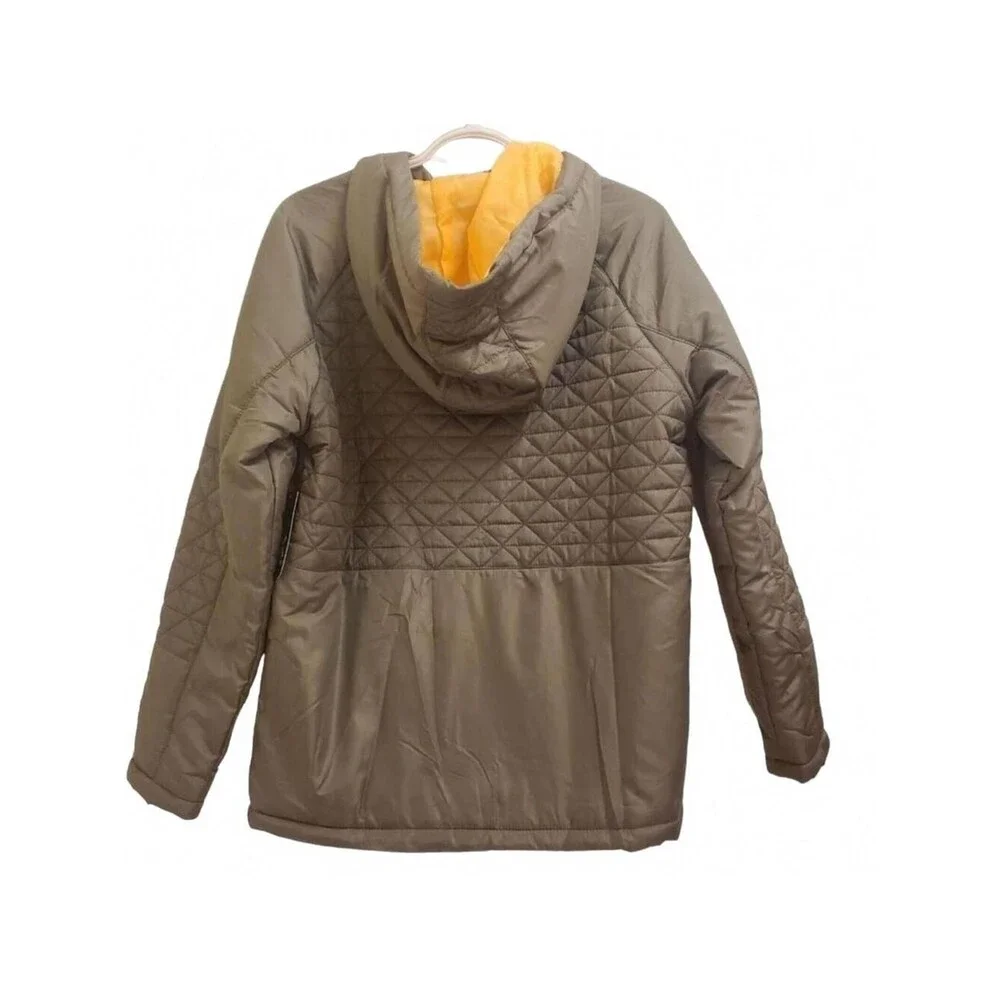 Hooded Puffer Jacket Quilted Lightweight Olive Green Coat